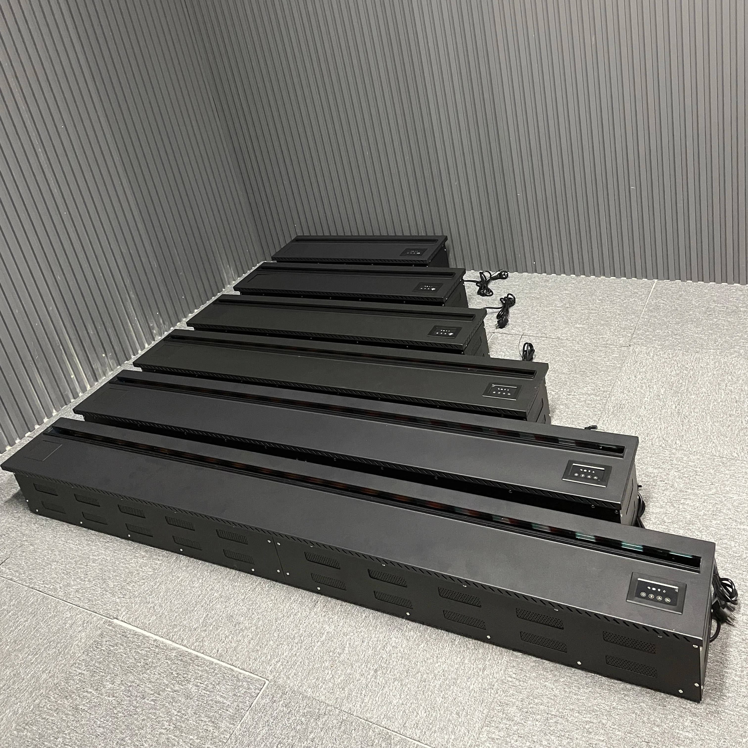 Frosted black fireplace Guangzhou factory fireplace can be operated by mobile phone app to change color flame fireplace