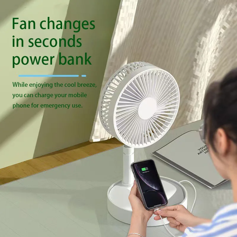 USB rechargeable 7200mAh Battery 20 hours Foldable Fan Portable Mini Air Cooler Folding fan