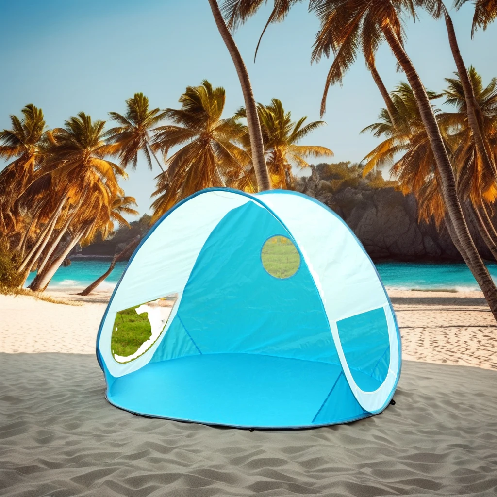 Wind Valley Single Layer Portable Baby Beach Tent Easy Set-Up Inflatable Waterproof Polyester for Summer Outdoor Activities