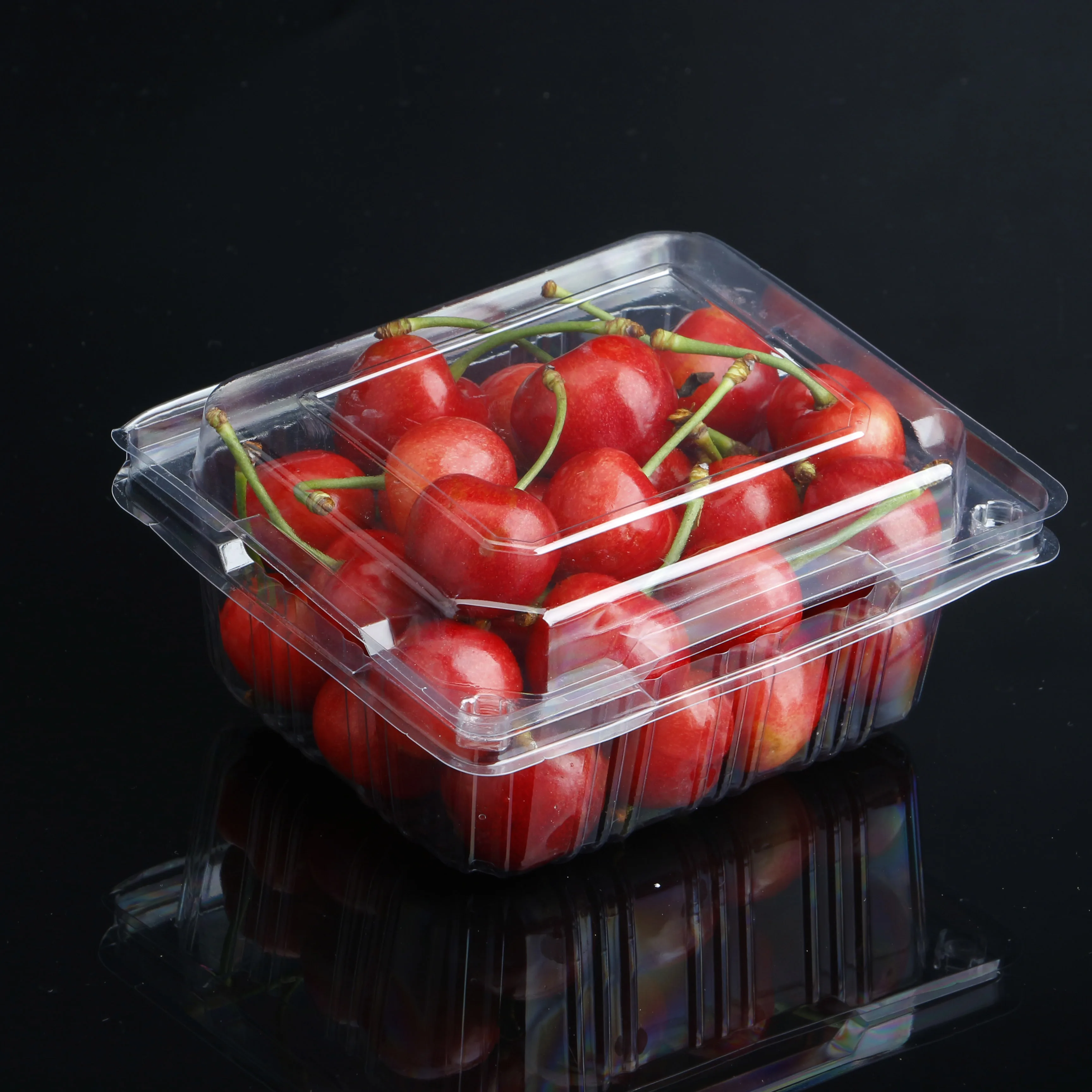 Wholesale clear plastic fruit clamshell punnet box packaging container