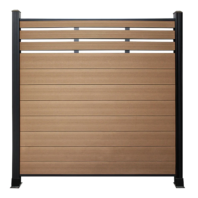 Promotion  New Arrival decorative wood plastic composite fence panels plastic wood timber composite garden wpc fencing
