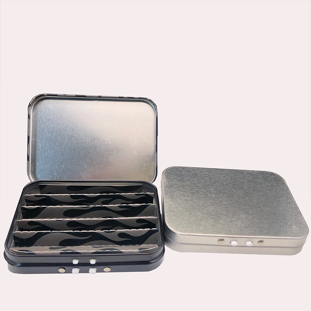 CMYK printing metal hinged tin case for child resistant box packaging