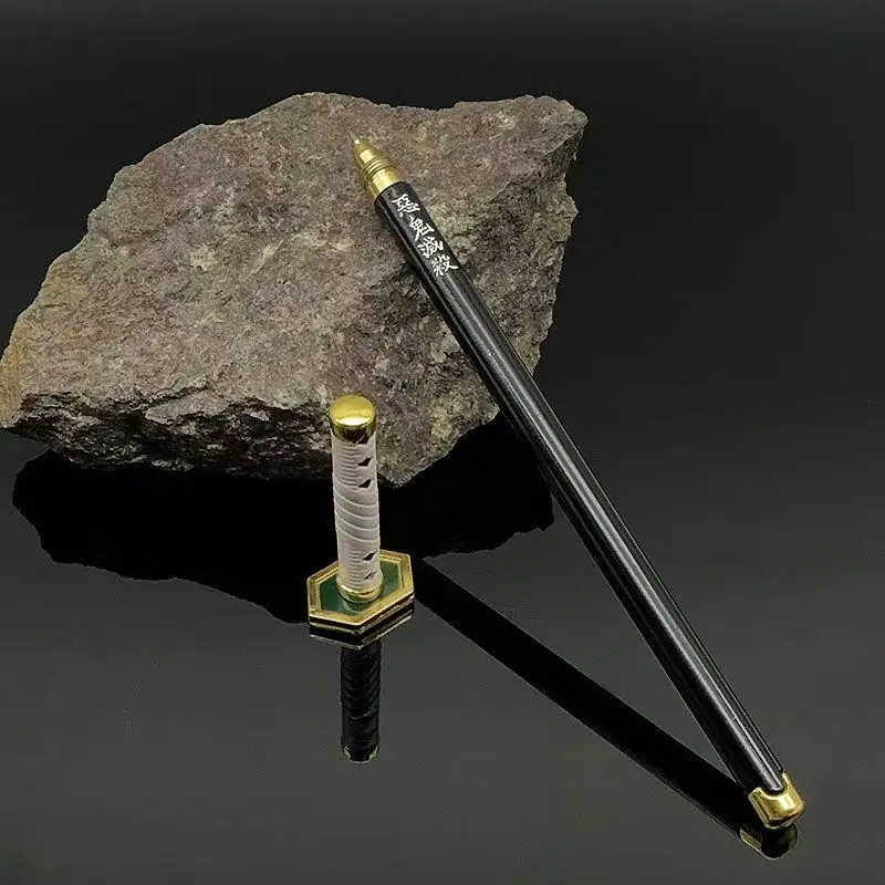 Demon Slayer Metal Arts Sword Game Collections Party Gift Sword Toys Action Figures Katana Knife Signature Pen with display rack