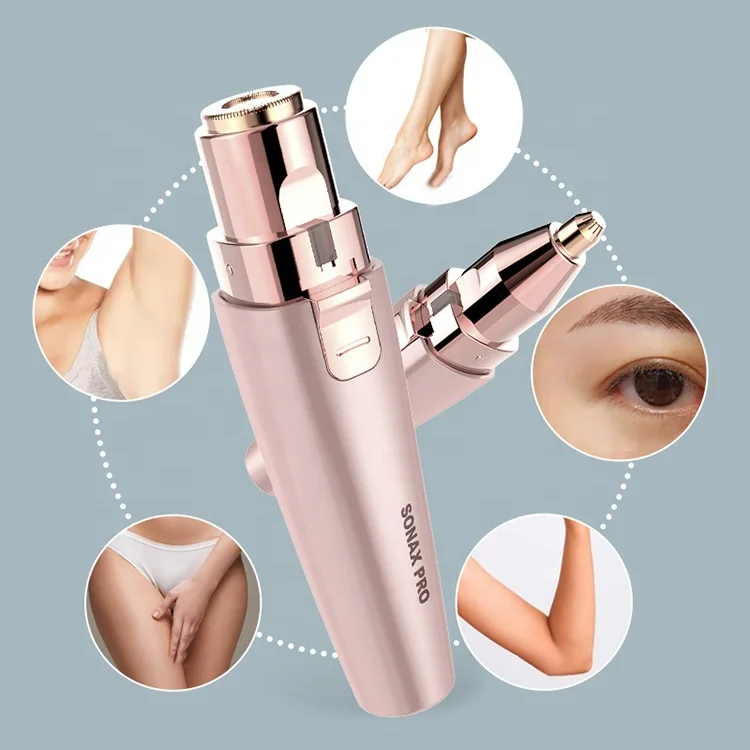 Usb Rechargeable Electric Eyebrow Trimmer 2In1 Lipstick Epilator Women Epilator Shaver