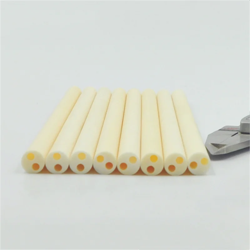 2 Holes 99% Alumina Ceramic Insulating Core Ceramic Pipe Thermocouple Ceramic Tube