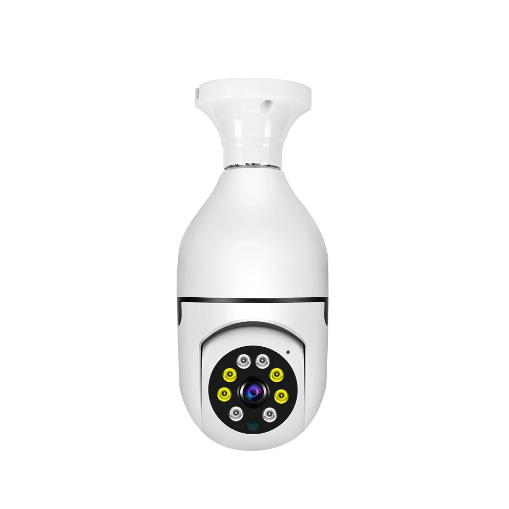 Factory Price 360 Rotate Auto Tracking Panoramic IP Camera 1MP/3MP Pan Tilt CCTV Wifi Security Smart Lamp E27 Bulb Indoor Camera