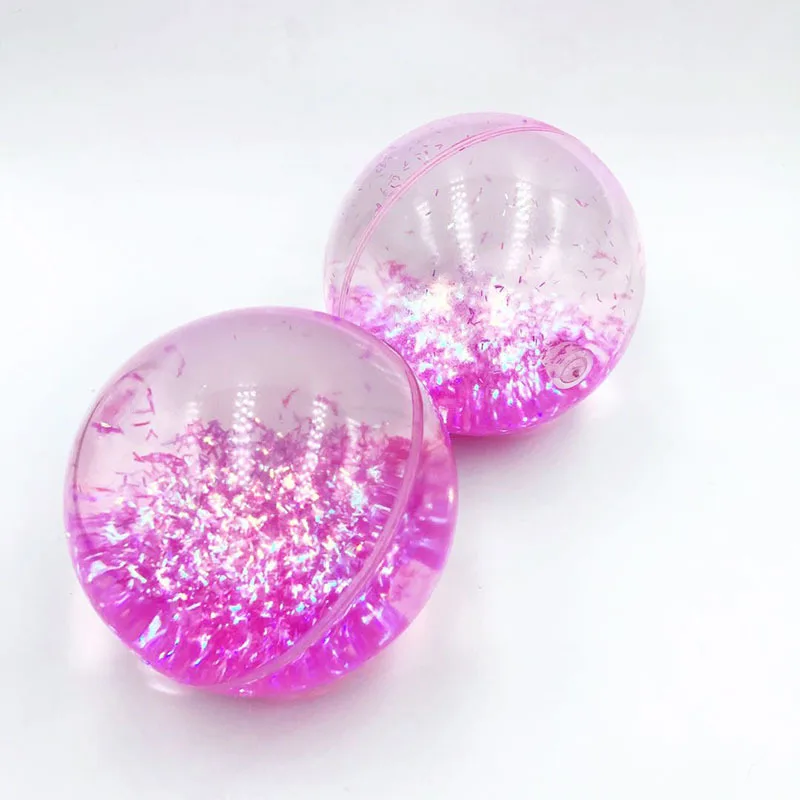 Factory direct sales custom children toy bounce ball TPU glitter flow crystal ball