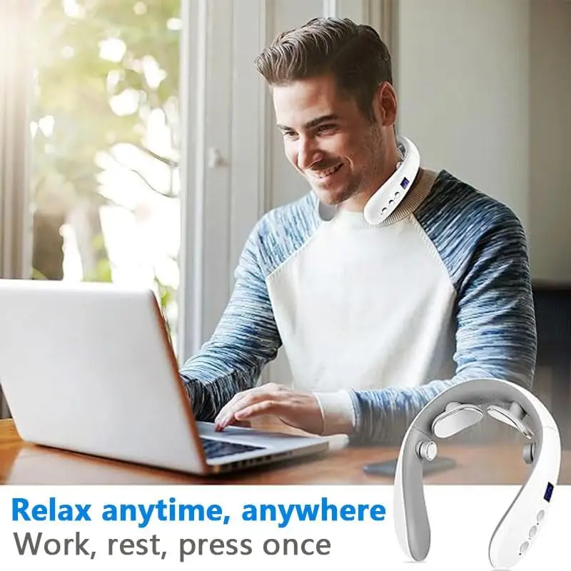 Professional Wireless Smart Portable Pulse Neck Shoulder Massager with Heat Relax Neck Massager