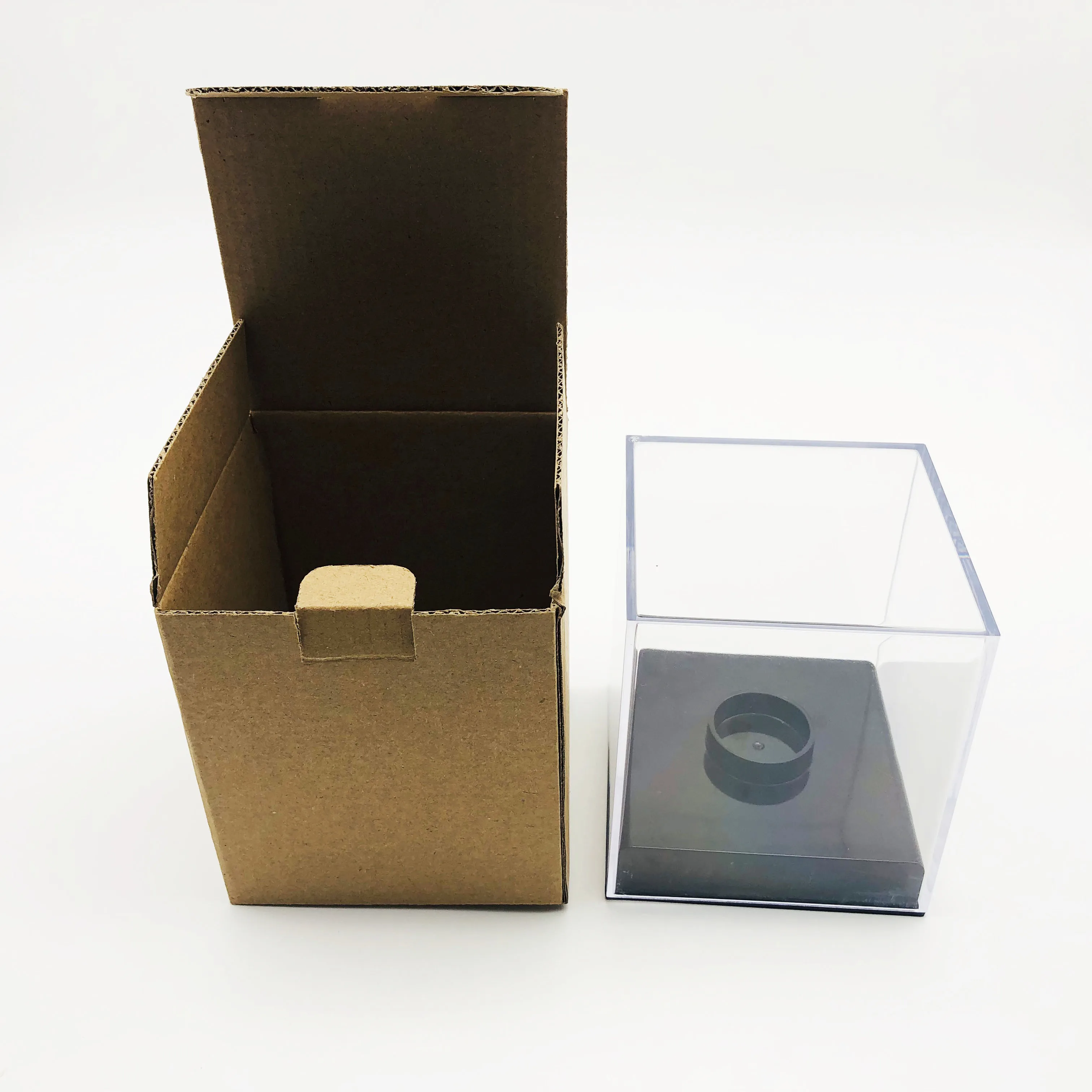 wholesale Acrylic clear Counter top Baseball Cube Display box Case baseball holder