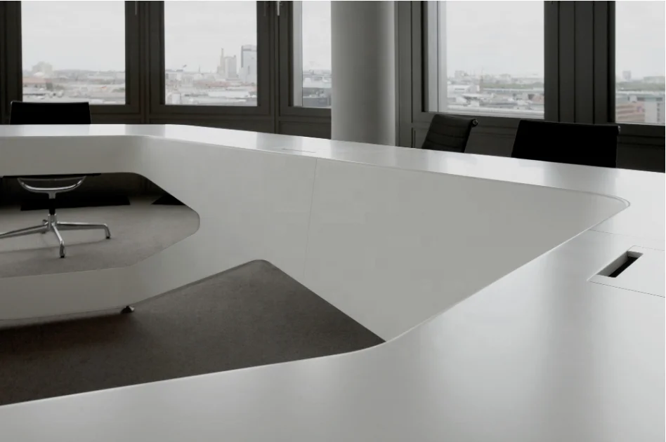 Стол тренировочный для конференц-зала роскошный белый современный стол конференц-связи с искусственным камнем под заказ