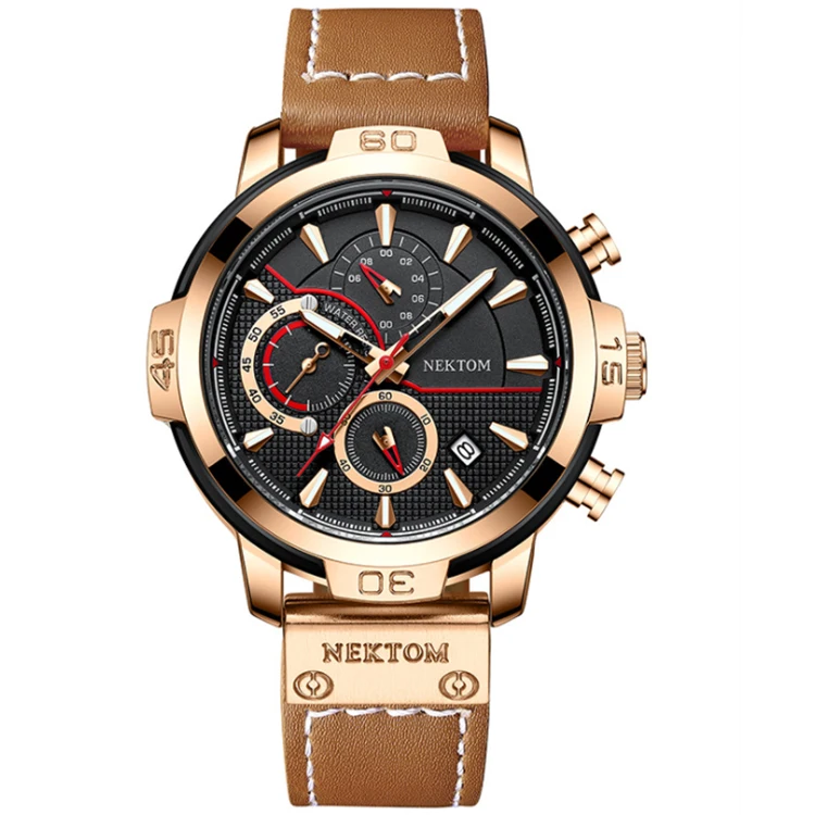 Мужские модные многофункциональные высококачественные водонепроницаемые светящиеся кварцевые часы с ремешком