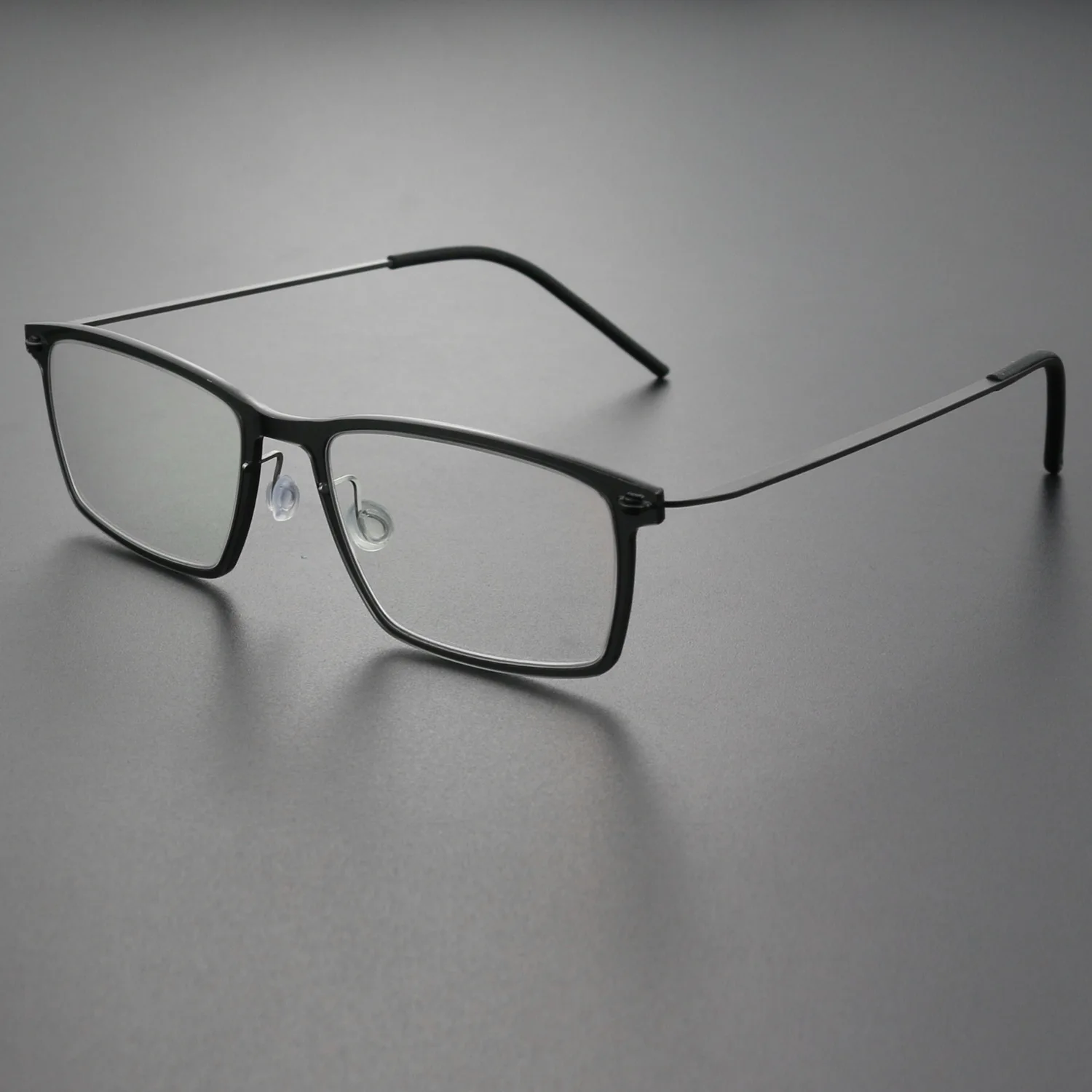 Unisex Clear Pure Titanium Nylon Light Personality Square Eyeglass Frame Vintage Small Face Design Near-Sighted People Classic