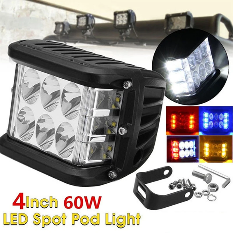 Universal 4x4 Off Road Motor Led Bar Light Driving 60W Vehicle Motorcycle Headlight Spot Light Tractors Truck Car Led Work Light