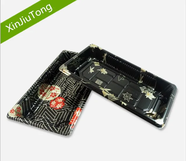 PP PS PET Food Grade Biodegradable Plastic Food Sushi Packaging Box With Transparent Lid