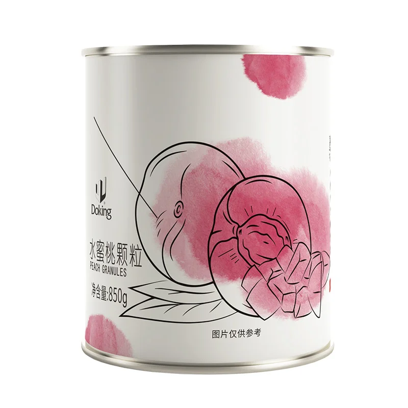 Doking Canned  Pulp Drinks Sweet Peach Granules Jam for Fruit Tea Bubble Tea Boba Milk Tea Desserts Bake
