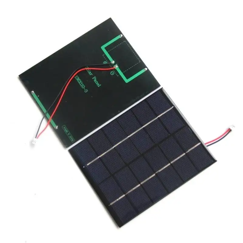 2W 6V Epoxy  mini Solar Panel Module for Toy led light mobile charger +Cable DIY System Solar Charger For 3.7v Battery