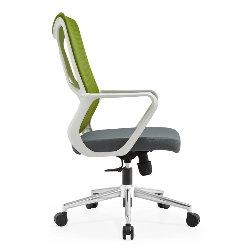 Fashionable design mid back staff working swivel office wire mesh chair with wheels