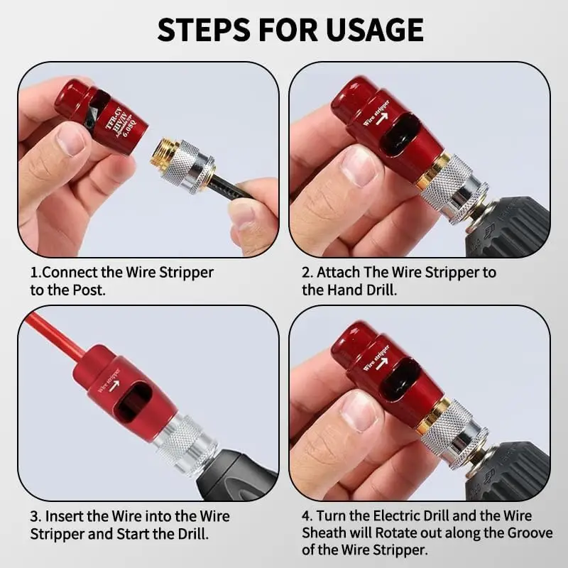Portable Electrical Cutter Tool Set Electric Wire Stripping Twister Drill for Power Drill Cable Quick Stripping and Connector