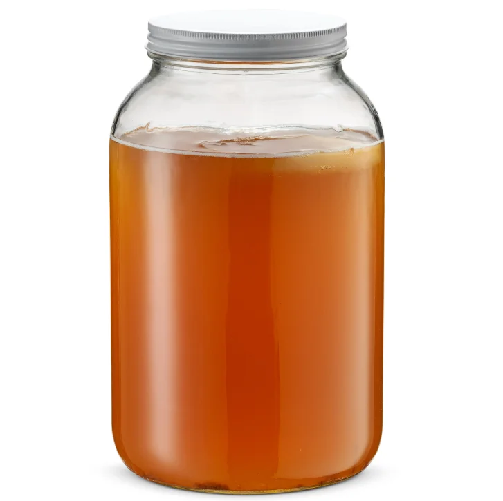 
Wide Mouth Round Empty 1 Gallon Clear Glass Jars With Metal Screw Lid 