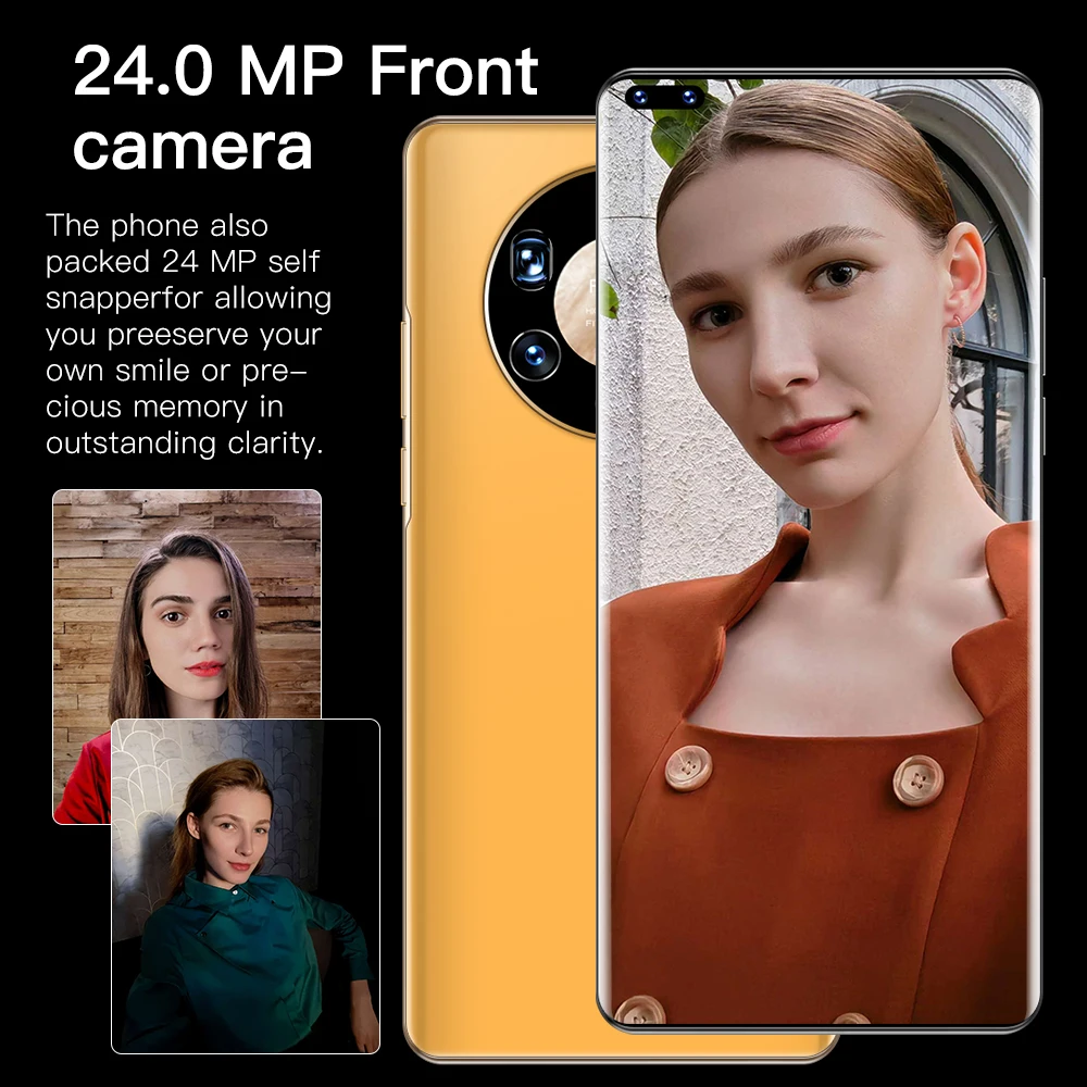 7.3 Inch Full Screen Mate40 Pro+ Smartphone Android 10.0 12G+512G Face Unlock Mobile Phone