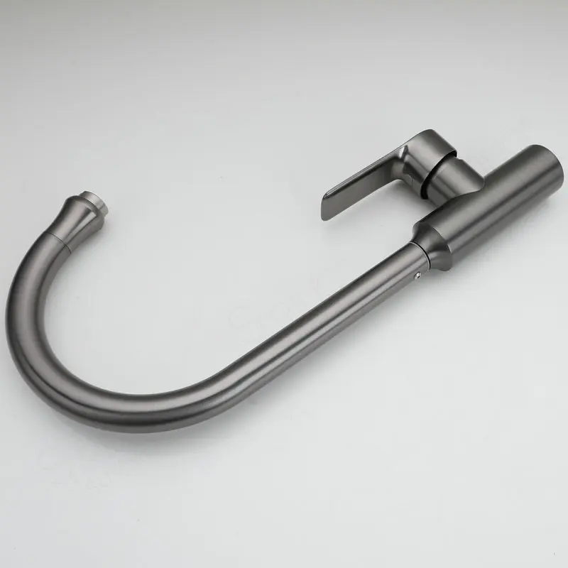 SPRING SUMMER Modern Grey Stainless Steel Kitchen Sink Faucets  Nickel 360 Kitchen Mixer Sink Tap 01