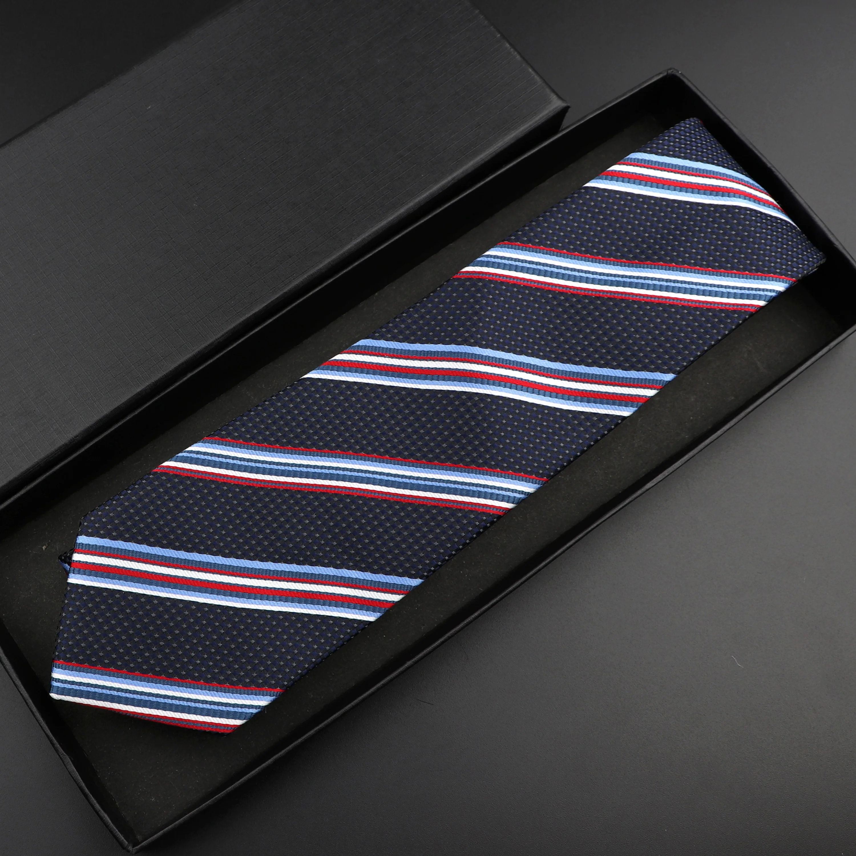 Мода полиэстер галстук для мужчин деловой встречи Gravatas в повседневном стиле мужская формальная 7 см тонкий Оптовая Продажа Полосатые Кофты с галстуком-бабочкой, рубашка аксессуары Лот