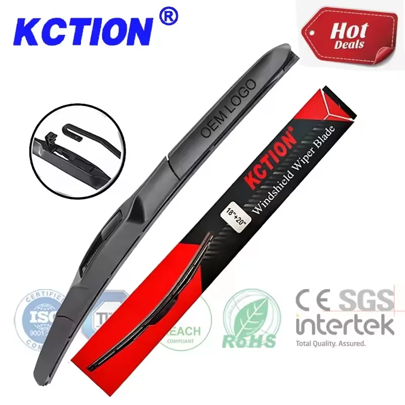 Kction Whosale Universal Wiper Blades U -Hook High Quality Natural RubberMore Suitable Hybrid Wipers