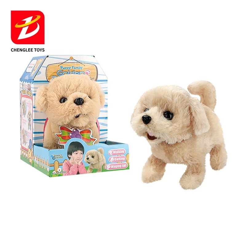 B/O Animal Plush Pet Dog Toys Set Talking Sounds Soft Toy Pretend Play Game Set For Kids