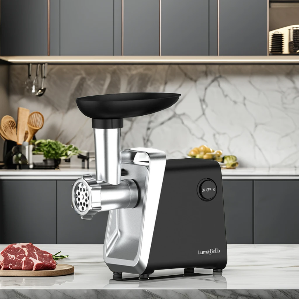Electric Meat Grinder High Kitchen Chopper Safe Design Stainless Steel Push Button Electric Mixer Household Use