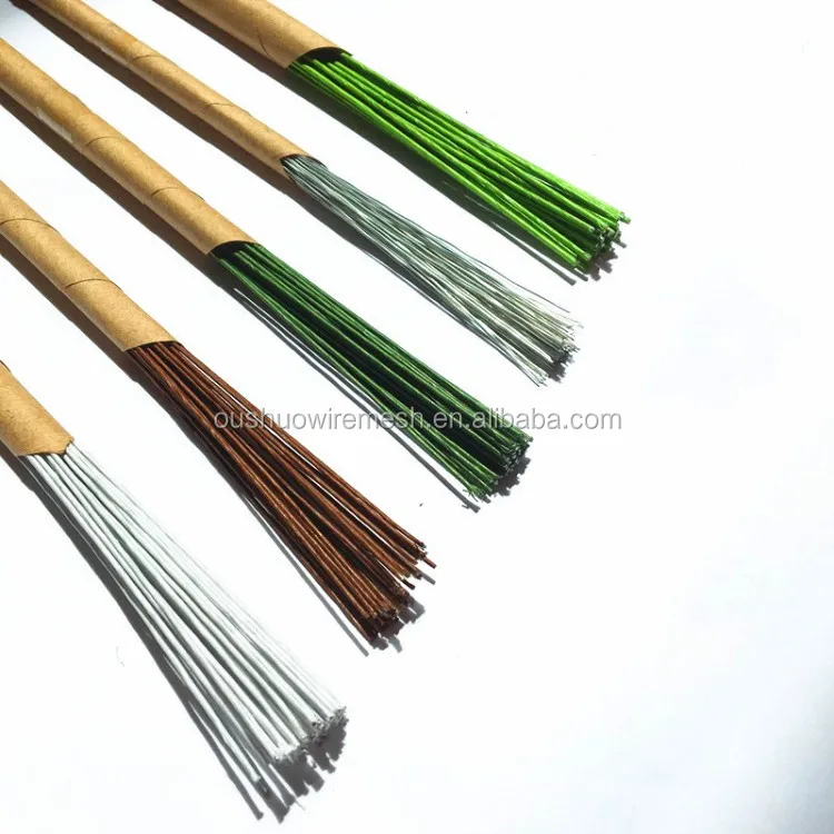 Florist supply 18 - 30 gauge flower stem stub wire craft floral iron wire for artificial floral decoration and cake craft