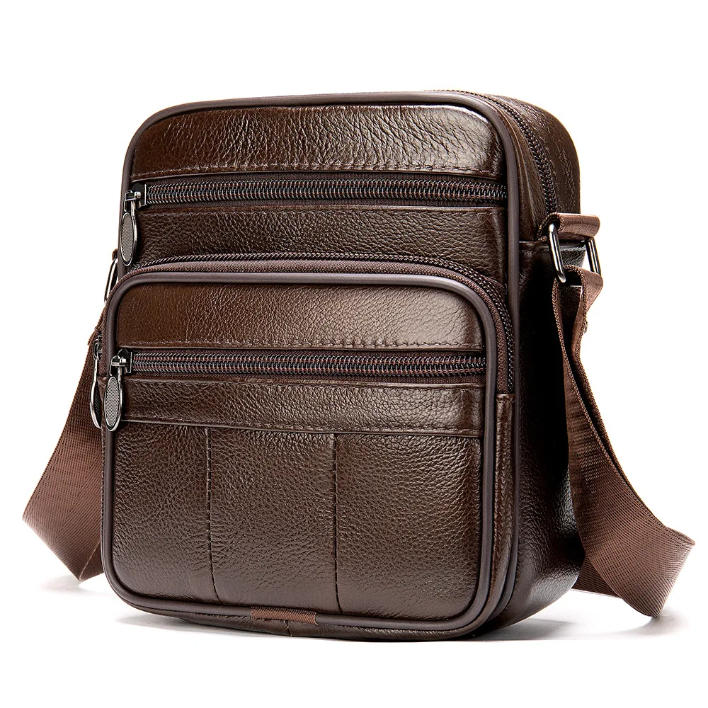 DAYGOS Mens Messenger Bag Waterproof Vintage Pu Leather Computer Crossbody Bags For Work Men Sling Bags For Men