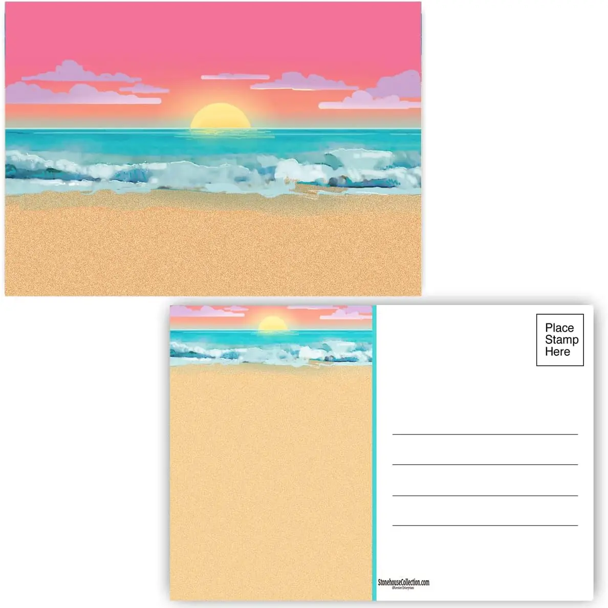 Assorted Beach Postcards Landscapes Postcards for Sending Friends All Occasion Scenery Postcard Designs
