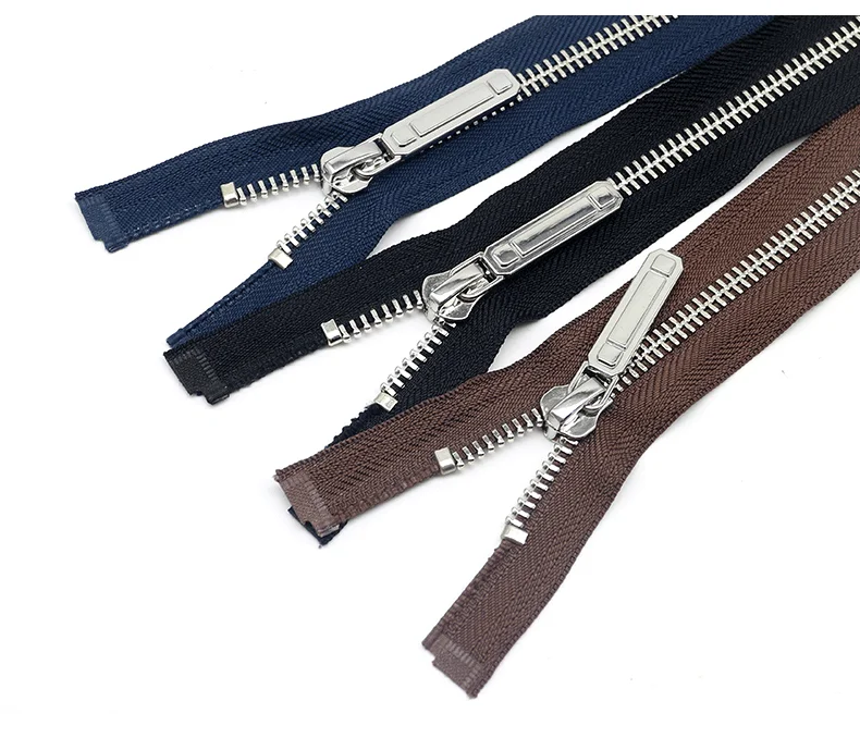 High Quality  Custom  gold  zipper 5# Metal Zip For Clothing Coat Bag Sewing Multi-color Close-end zipper for jacket