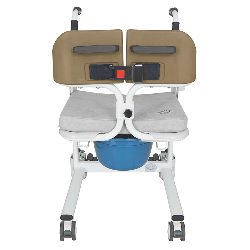 Patient Transfer Lift Adjustable Height Toilet Commode Bath Chair Elderly Disabled Moving Wheelchair commode shower chair