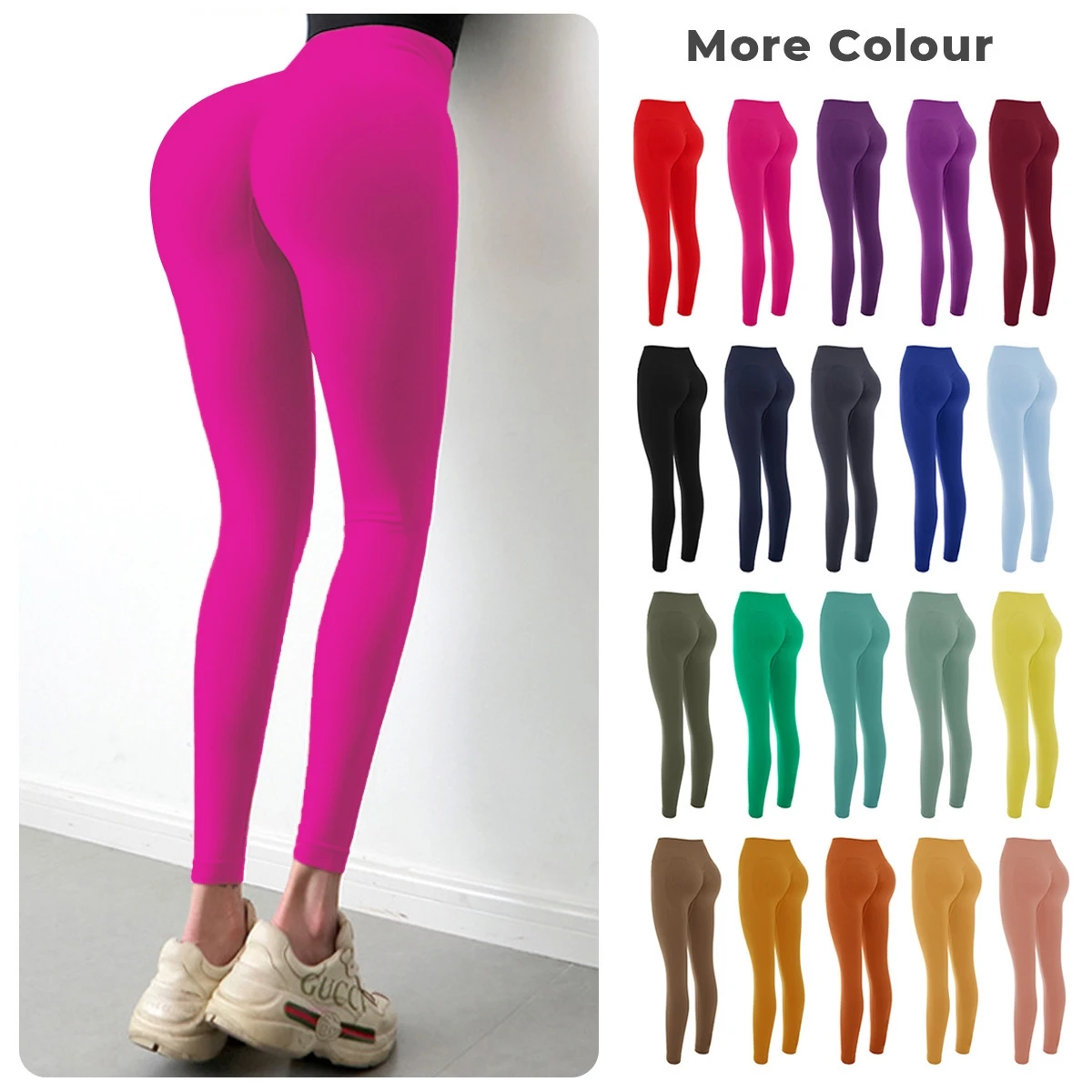 Peach shaping high waist pants fitness wear workout running tights butt lift yoga leggings scrunch booty leggings