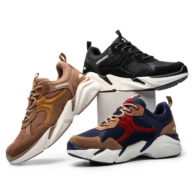 trendy luxury trainers for women retro sneakers leather cushioned comfortable daddy shoes  HOTPOTATO  D3