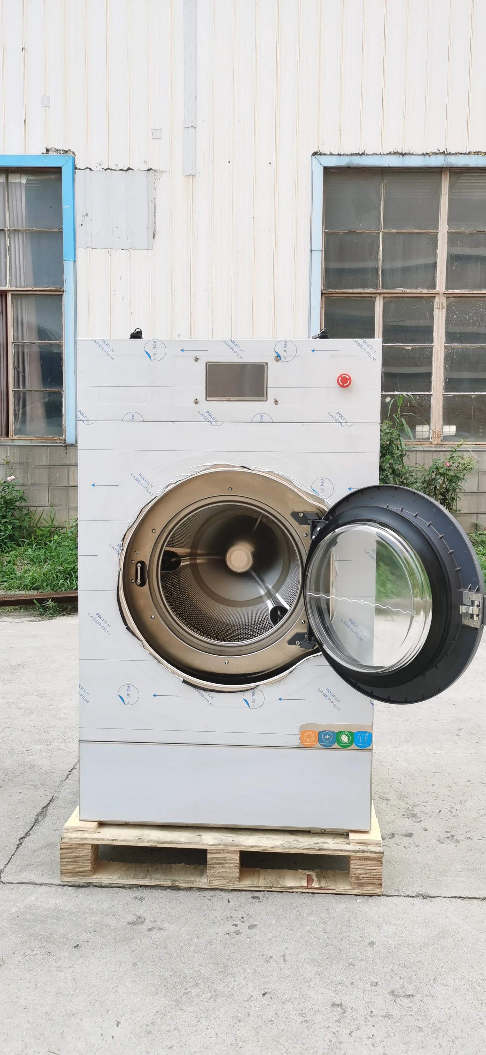 Commercial Rigid Washer Extractor Touch Screen Control Panel Support 8 Languages Laundry Machine Adopt Top Detergent Box