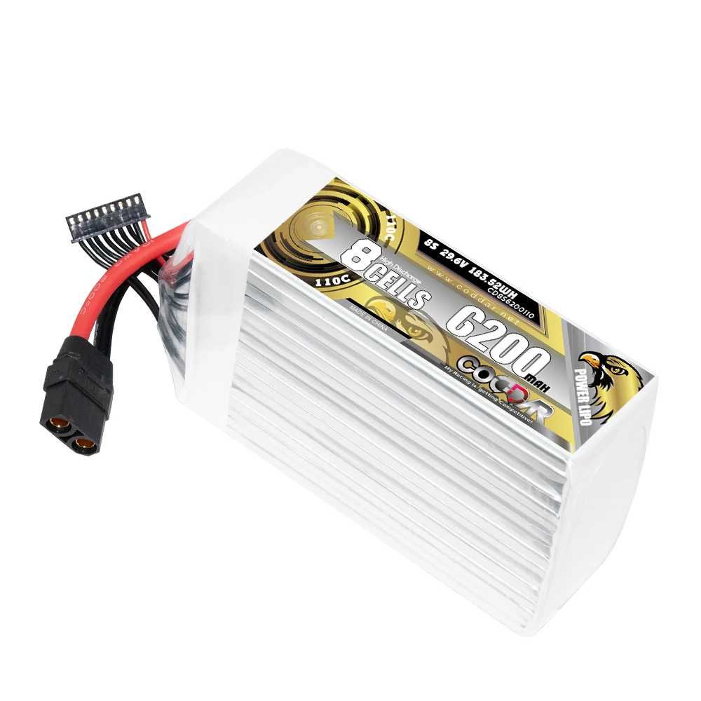 CODDAR RC LiPo Battery 8S 6200MAH 29.6V 110C Helicopter Aerial Photography Model Aerobatic Flight AeroPlane Quad RC Car Boat