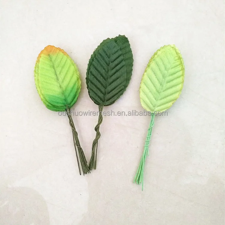 Темно-зеленая ткань, искусственные розы, листья цветка с бумажным покрытием, цветочный стебель, проволока для цветочных аксессуаров