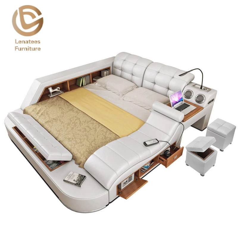 High Quality Latest Design Modern Practical Multi-functional Storage king Size Bed A631B