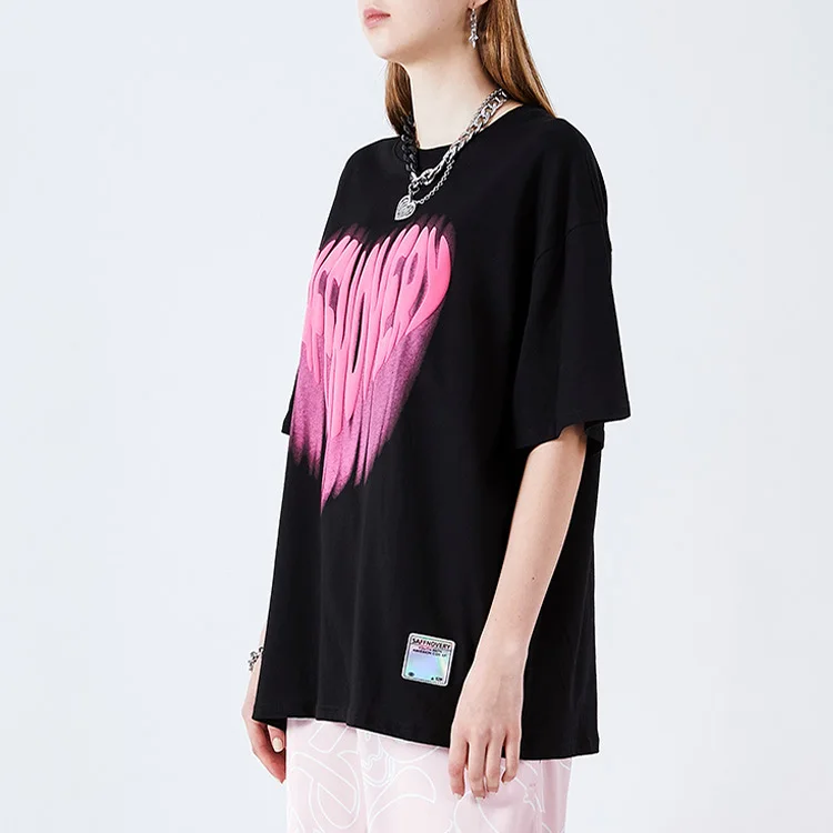 Hot sale summer heavyweight printing graphic t shirts 100% cotton short sleeve plus size 3d puffs print t shirt