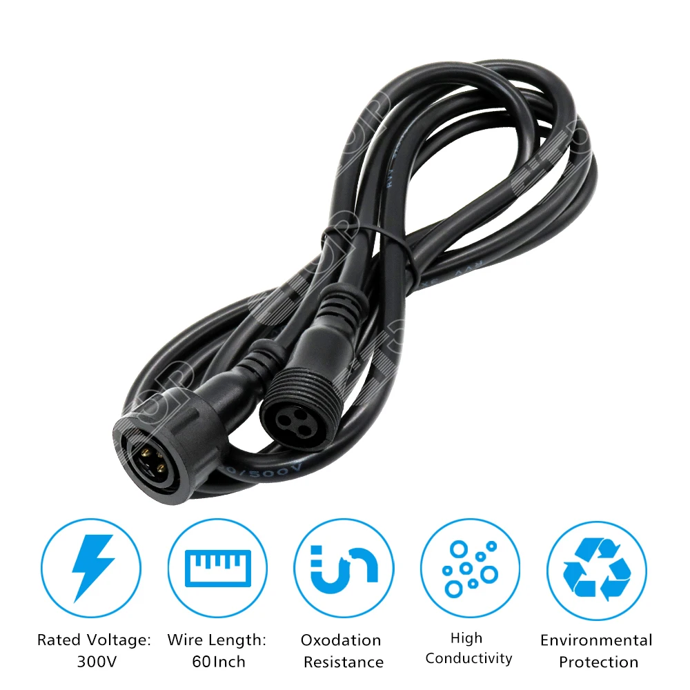 ETOP 10ft Extension Cable Power Cord for Gemstone Light 3 Core Flexible Copper Electric Wire Cable Raywu /Paulzhang /X Connect