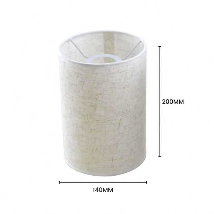 Chinese Black Grey Square Linen Fabric Cloth Round Table Lamp Shade Covers For Desk Lights