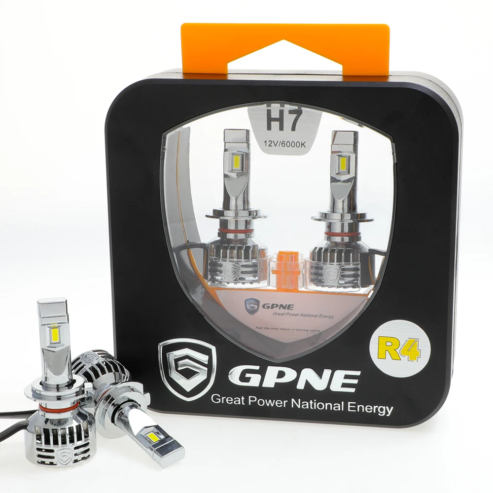 Super Bright GPNE R4 12000 Lumen 55w Auto Small Mini H7 H4 Led Fan Auto 9005 9006 H11 H7 H4 Car H4 LED Auto Headlight