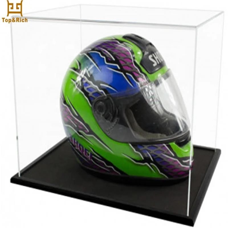 Factory Wholesale Clear Acrylic Display Case Box Lighted Acrylic Helmet Display Case