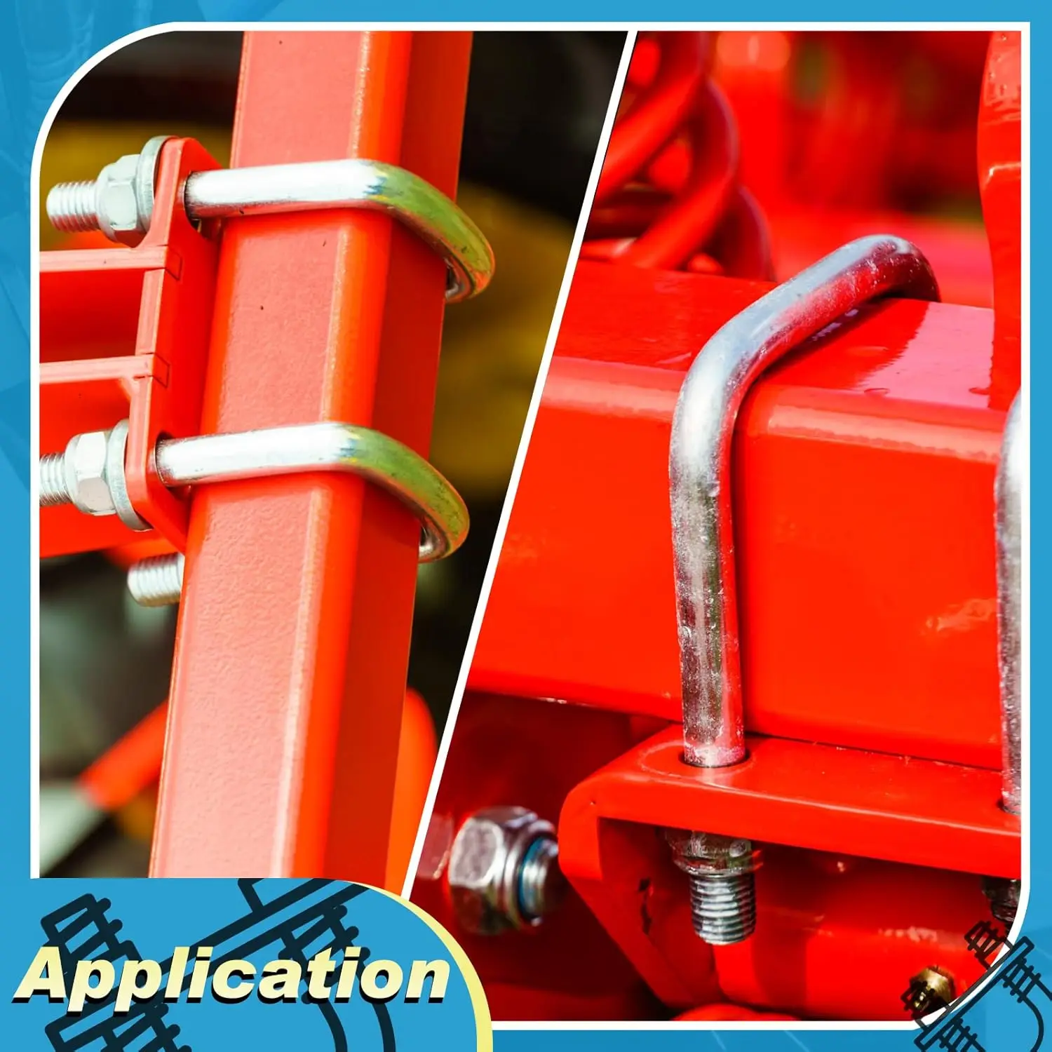 Factory Custom Size Hot Dip Galvanized Stainless Steel SS316 U Type Shaped Lock Ubolt Pipe Clamp Square U Bolt For Truck