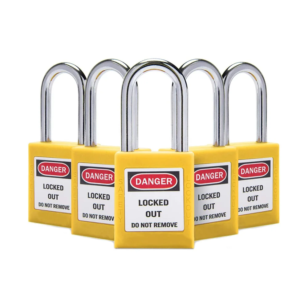 Industrial Long Steel Shackle 38mm Safety Padlock Colorful lockout Padlock Top Security Lock