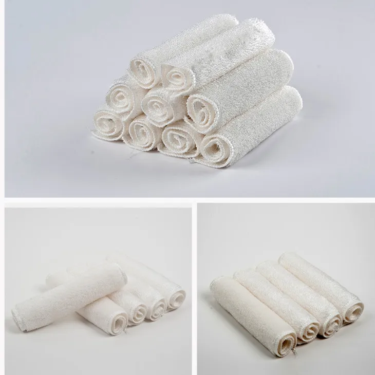 100%bamboo white dish cloth wash cloth for kitchen