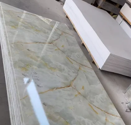Indoor qualified Plastic marble PVC wallboard decoration high gloss wall covering UV board