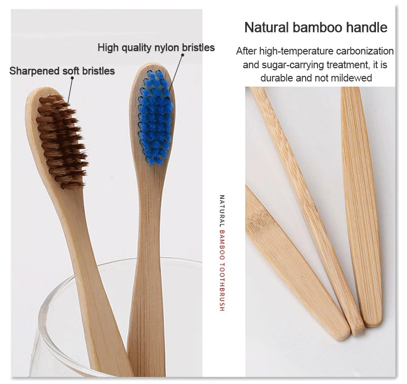Персонализированная бамбуковая зубная щетка brosse a dent bambou био